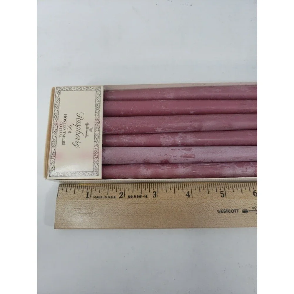 Vintage Hallmark Raspberry Hostess Tapers 10
